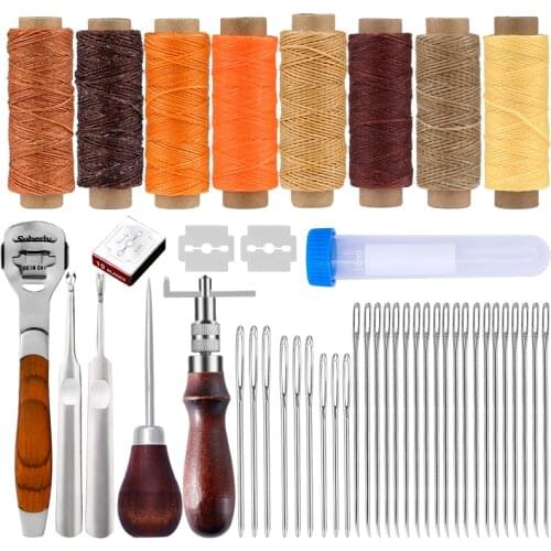 LMDZ Leather Craft Tools Kit Hand Sewing DIY Cutting Tools Scraper Safety Beveler Skiver Thinning Leather Craft Knife Tool