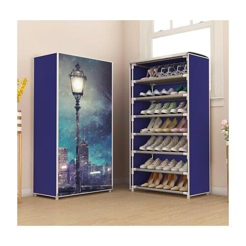 Zipper Simple Shoe Rack Cloth Shoe Cabinet Multi-Layer Storage Cabinet Dust-Proof Combined Shoe Rack