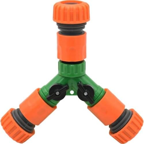 1/2" 3/4" 2-way tap 16mm 20mm hose Garden tap Y water splitter Irrigation tube splitter 1pcs