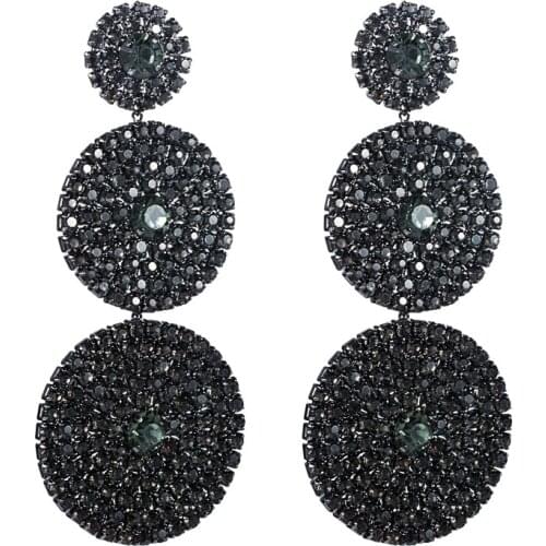 New Crystal Women Drop Earrings Fashion Jewelry Gold colour Rhinestones Dangle Earrings Gift for Party Best Friend