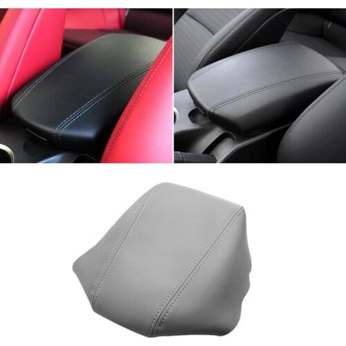Gray Center Armrest Leather Cover For Hyundai Genesis 2009 2010 2011 2012 2013 2014 Central Armrest Box Skin Cover Sticker Trim
