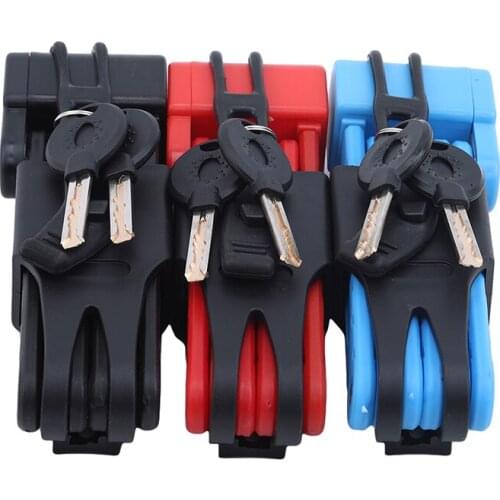 Folding Bicycle Lock Steel Portable Bike Lock Security Cable Locks Anti-Theft Combination Mountain Bike Riding Tools