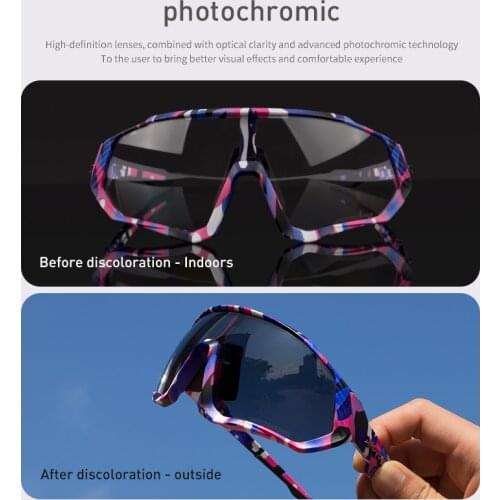 Kapvoe Men Women UV400 Multi Photochromic Cycyling Glasses Mountain Road Bike Outdoor Sport Sunglasses Oculos De Ciclismo