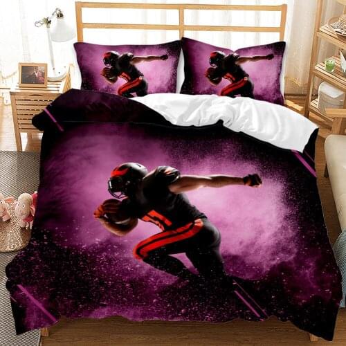 Sports Fitness Series Pillowcase 3D Printing 1 Set Of Football Basketball Rugby Baseball Quilt Cover Bedding Set Home Textiles