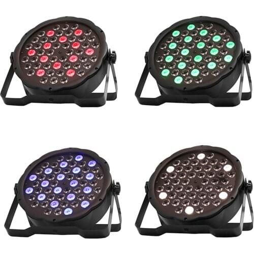 LED Flat Par 54x3W RGB Color Lighting Strobe DMX Controller For Disco DJ Music Party Club Dance Floor Bar Darkening Stage Light