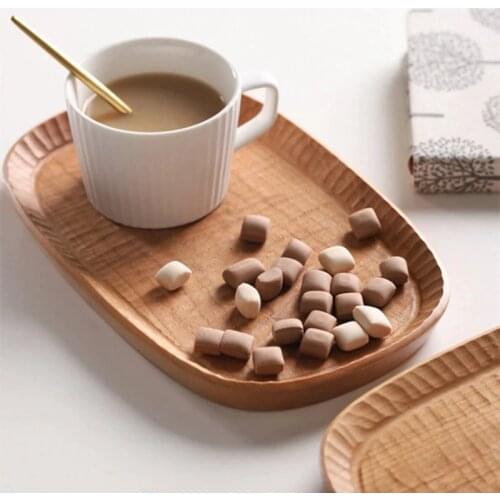 Cherry Black Walnut Plate Fruit Dishes Saucer Coffee Tea Food Cake Dessert Dinner Bread Wooden Plates Storage Trays