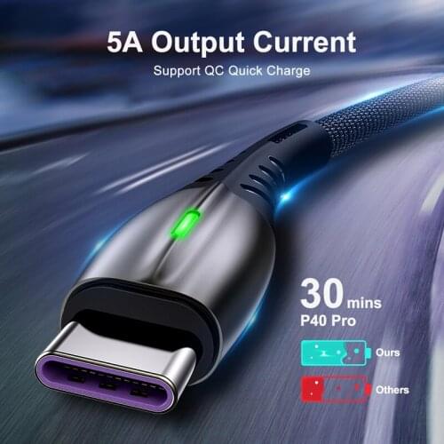 5A 1m USB Type C Cable Micro USB Fast Charging Mobile Phone Android Charger Type-C Data Cord For Huawei P40 Mate 30 Xiaomi Redmi
