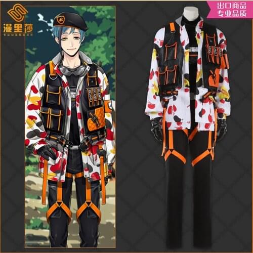 Twisted Wonderland OCTAVINELLE floyd beanie camouflage cosplay suit