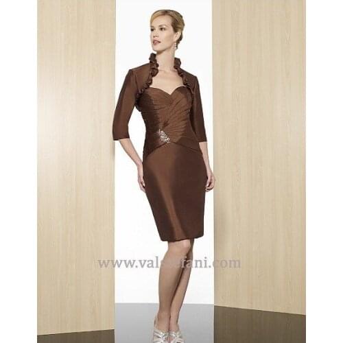 2018 new arrival womens vestido de noiva festa evening gown short taffeta elegant Mother of the Bride Dresses with jacket