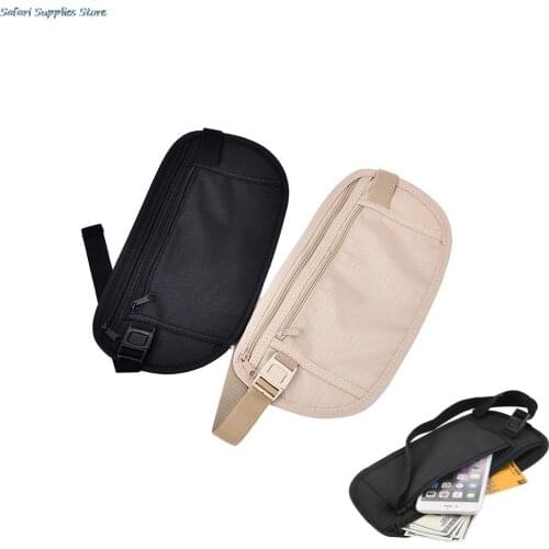 1pc Travel Storage Bag Money Security Purse Waist Pack Cards Passport Waist Belt Tickets Bag Pouch 25.8*13.5 cm