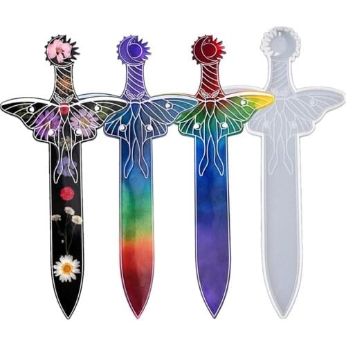 1PC New Creative Sword Silicone Mold DIY Crystal Epoxy Resin Mold Moon Moth Sword Mold Jewelry Making Supplies Handmade Craft