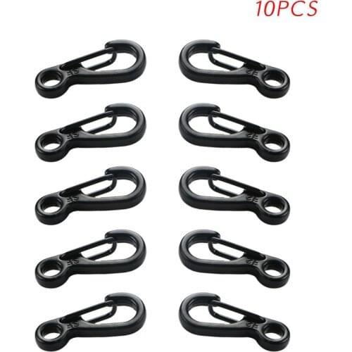 10PCS/pack Hardware Hook Mini Spring Backpack Clasps EDC Keychain Camping Hooks Tactical Gear black