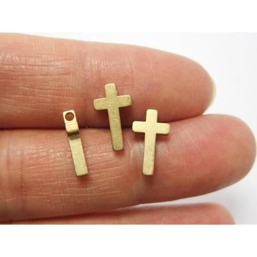 Brass cross beads 12x6.5mm Raw brass spacer beads Brass necklace bracelet components -20pcs R1162