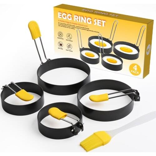4 Pcs Stainless Steel Fried EGG Rings Pancake Nonstick Frying Shapers Mold Shaper Utensils For Kitchen Cooking Appliances Tools