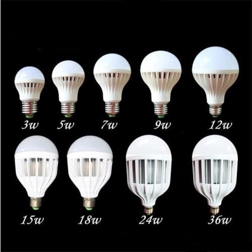 4PCS/lot B22/E27 LED Globe Bulb 3w/5w/7w/9w/12w/15w/18w/24w/36w Plastic LED Bulb 85-265V White/Warm White 2835/5730 SMD LED Bulb