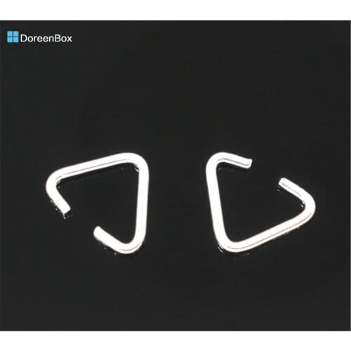 500 PCs Doreen Box SP Triangle Jump Rings Bails Copper Silver Color 8mmx6mm Findings For DIY Jewelry Making (B06908)