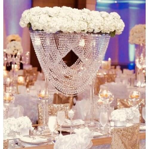 80cm Tall acrylic crystal table centerpiece wedding chandelier flower stand Wedding Decoration 4pcs/lot