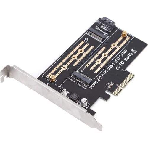 NVME/M2 PCIE Adapter SSD M2 to SATA PCI-E Card M Key +B Key Add On Cards PCIE to M2/M.2 Adapter Card Cable Extender