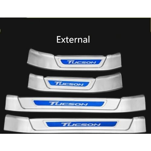 Stainless steel car door welcome pedal trunk threshold guard plate anti-scratch car styling For Hyundai Tucson 2015-2019