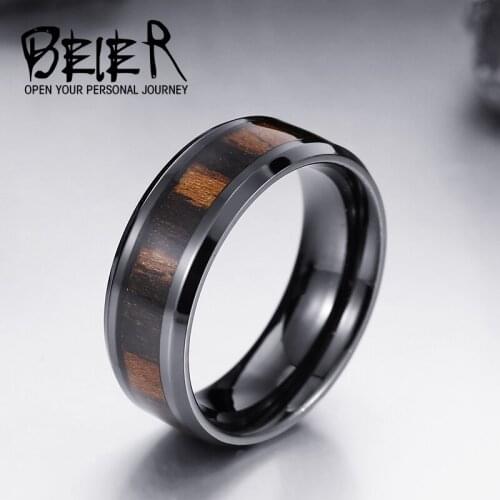 Beier 316L Stainless Steel Mans High Polished ring popular men Fashion Jewelry LLBR-R047R