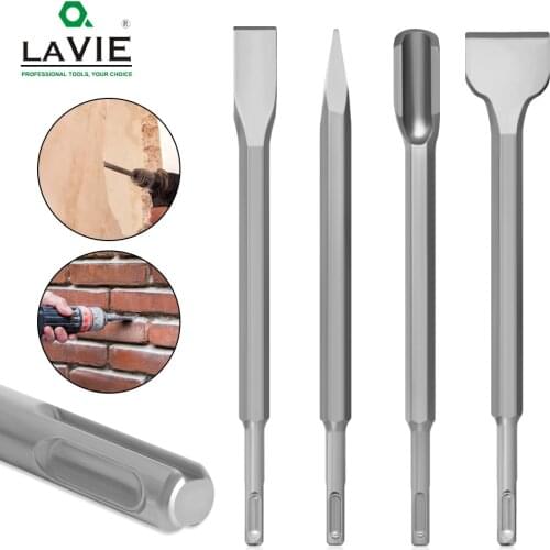 4pcs 250mm SDS PLUS Chisels Set Point Groove Gouge Flat Chisel Electric Hammer Drill Bit Break Concrete Brick Wall Drilling