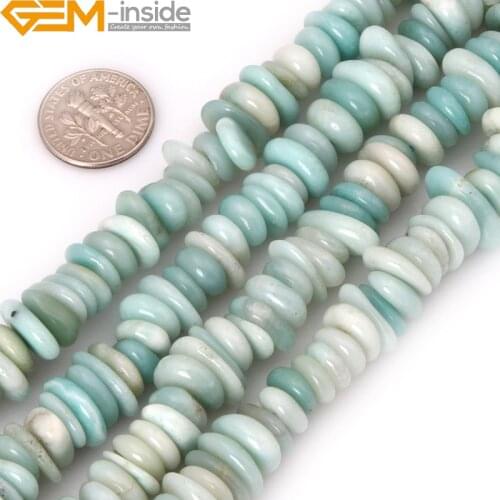 Natural Gem-inside Freeform Rondelle Heishi Beads For Jewelry Making 3-5x9-13mm 15inch Bracelet Necklace DIY Wholesale
