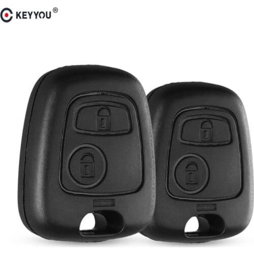 KEYYOU Auto Car 2 Button For Peugeot Remote Car Key Shell Case Cover For Peugeot 107 207 307 407 Fob Without Blade