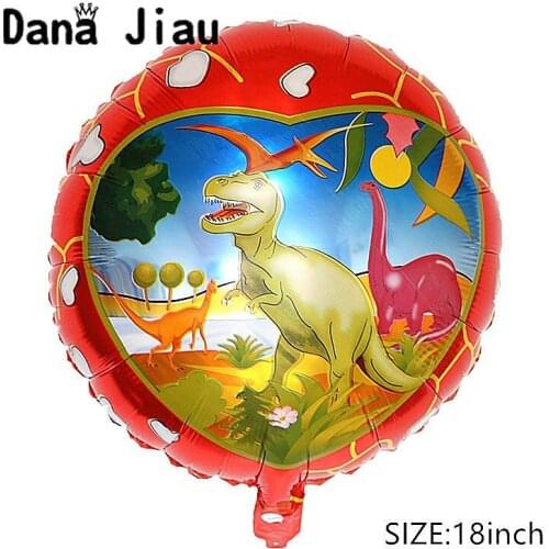 Dana jiau 18inch dinosaur theme party helium balloon animal forest 6 years old boy birthday party decoration ball children toy