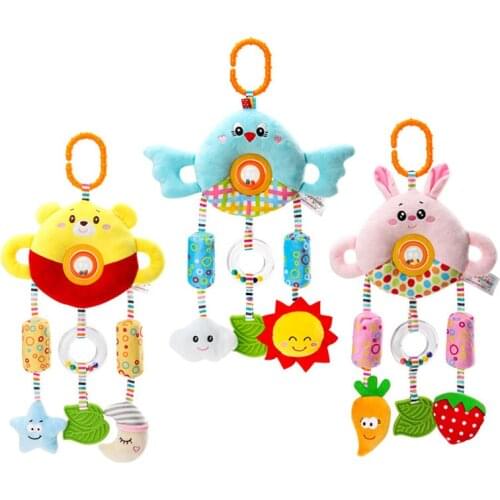 Baby toys Cartoon Baby rattles Cute plush soft bed bell Turn beads Handbell Baby rattles Toys for baby toys 0 12 months