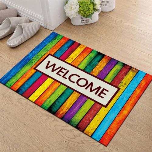 Home Welcome Doormat for Entrance Front Door Mats Outdoor Indoor Letters Printed Floor Mat Kitchen Carpet Rug Non Slip Area Rugs