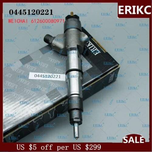 ERIKC 0445120221 Diesel 0445 120 221 Oem WEICHAI 612600080971 Injector 0 445 120 221 for Shanqi Delong, Foton Sinotruck Weichai