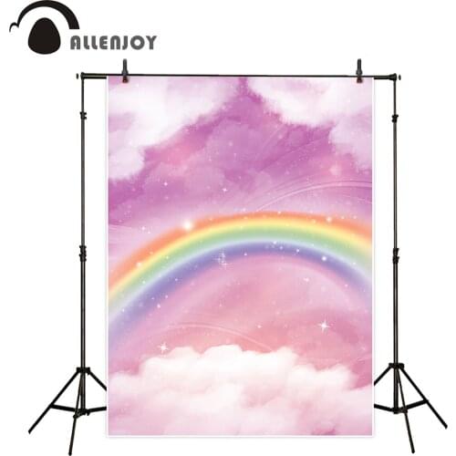 Allenjoy photography backdrop Pink girl cute rainbow beautiful photo background camera fotografica new original design