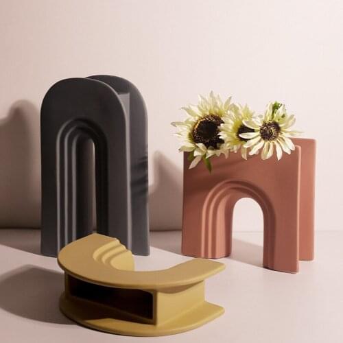 Nordic Art Geometric Vase Home Decor Ceramic Vases Creative Room decoration Desktop Ornaments Christmas Gift