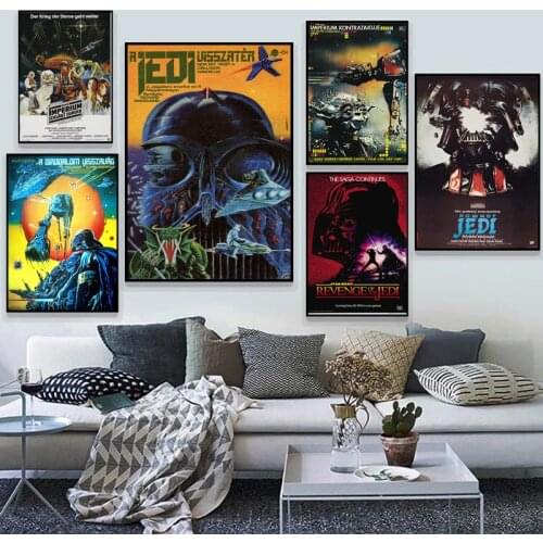 Disney Star Wars Return of The Jedi Movie Canvas Paintings Empire Strikes Back Print Poster Wall Art for Kids Room Decor Cuadros