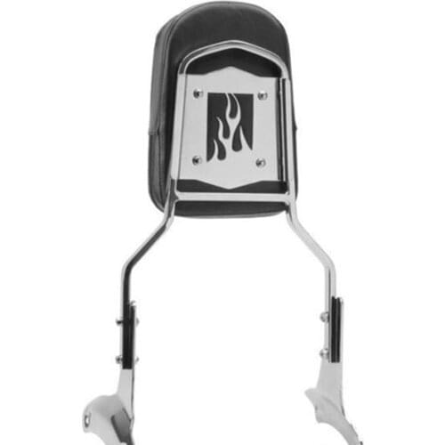 Chrome Flame Motorcycle Rear Passenger Backrest Sissy Bar Cushion Pad Kit For Honda Shadow ACE 750 400 VT400 VT750 VT 400 /750