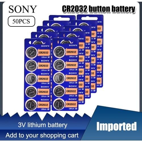 50pcs For SONY CR2032 Lithium Button Coin Cell Batteries 3V CR 2032 DL2032 ECR2032 BR2032 Battery For Watch Electronic Remote