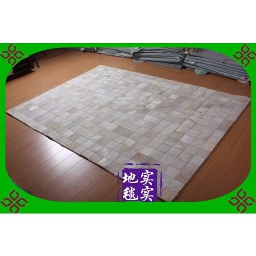 Fashionable art carpet 100% natural genuine cowhide leather washable rugs