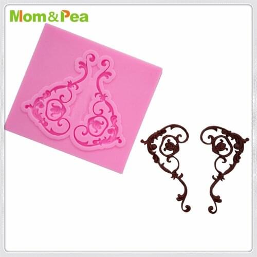 Mom&Pea MPA1868 Floral Deco Shaped Silicone Mold Cake Decoration Fondant Cake 3D Mold Food Grade