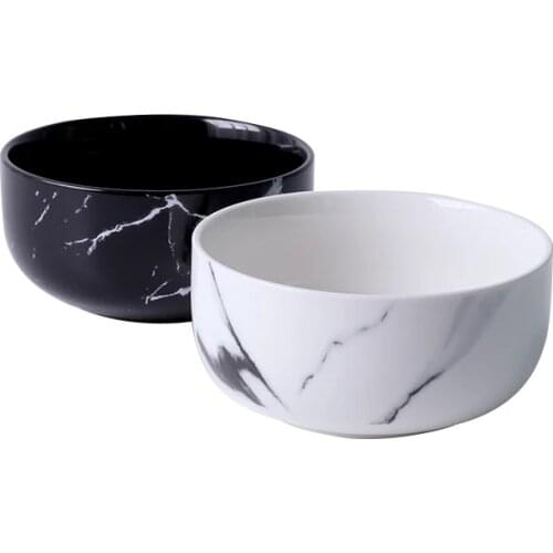 Marble Grain Ceramic 14 Ounce Rice Bowls Porcelain Noodle Cereal Soup Dinnerware Home Decoration Tableware Wholesale