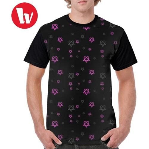 Him T Shirt HIM Heartagram T-Shirt Funny 100 Polyester Graphic Tee Shirt Big Mens Casual Print Short Sleeve Tshirt