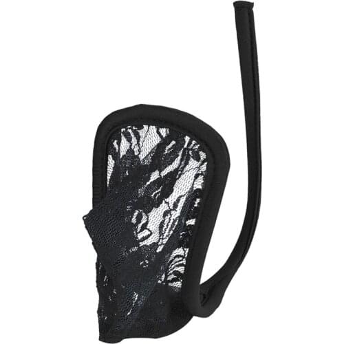 Mens C-String Fishnet Underwear Sissy Panties Floral Lingerie See Through Sheer Mesh Male Bulge Pouch C-String Briefs UnderwearM