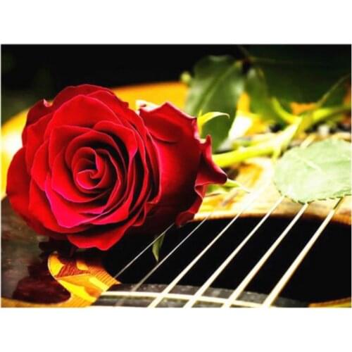 Music full diamond painting violin rose rhinestone embroidery picture flowers diamond dotz toys mosaic art wall sticker decor