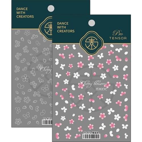 Nail Stickers Spring Flowers 5D Nail StickerThin Transparent Fashion Nail Art Design Decorative Decals