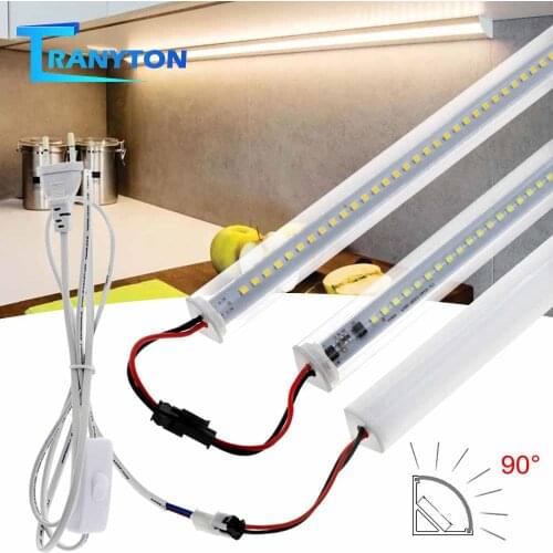 V-Type Wall Corner Tube 72 LEDs EU AC220V 50CM LED Bar Light Stick-on Wardrobe Closet Cabinet Desk Room Office Night Lamp