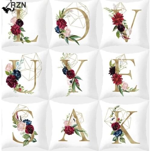 Pillowcase Letter Cushion Cover 45*45 Throw Pillow Covers Decorative Cushions sofa Polyester Flowers Home Decor Pillow Cases