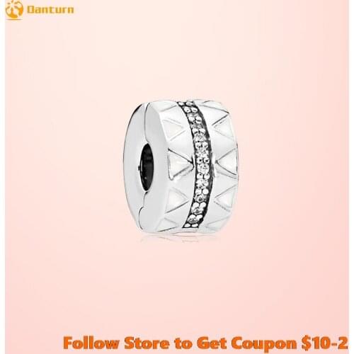 2020 New 925 Sterling Silver Beads Sparkling Jagged Lines Clip Charms fit Original Pandora Bracelets Women DIY Jewelry