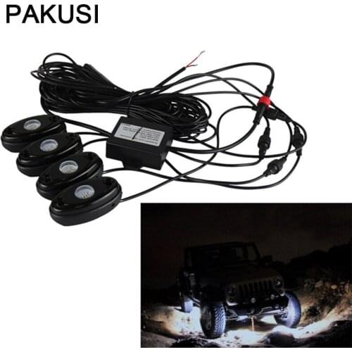 PAKUSI 1Set Car Led Atmosphere Lights For ATV SUV Truck Tractor Boat 4WD Motorcycle accessories rock lamps with Remote Control
