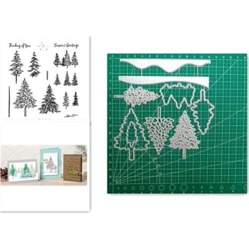 Clear Stamps and Metal Cutting Dies Stencil For DIY Scrapbooking Dies Embossing Paper Card Making TREES New Cut Die For 2021