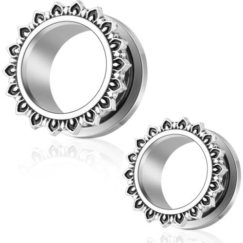 Stainless Steel Planet Ear Gauges 00 Screw Ear Tunnel Earring Expander Ear Plugs Fashion Body Piercings Jewelry