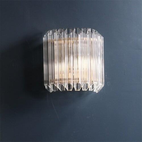 Post Modern Luxury Crystal Tube Wall Lamps Living Room Corridor Bedroom Bedside E14 Sconce Wall Lights Mirror Headlights Fixture